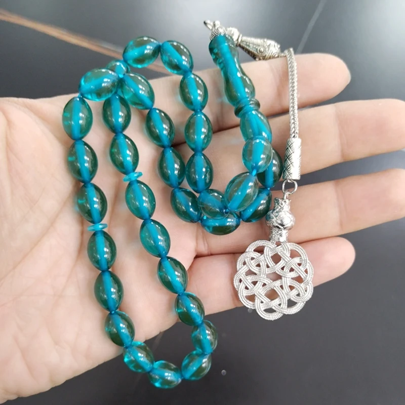 Tasbih Blue Resin turkish accessories bracelet misbaha Muslim 33 prayer bead Arabic fashion eid gift ramadan