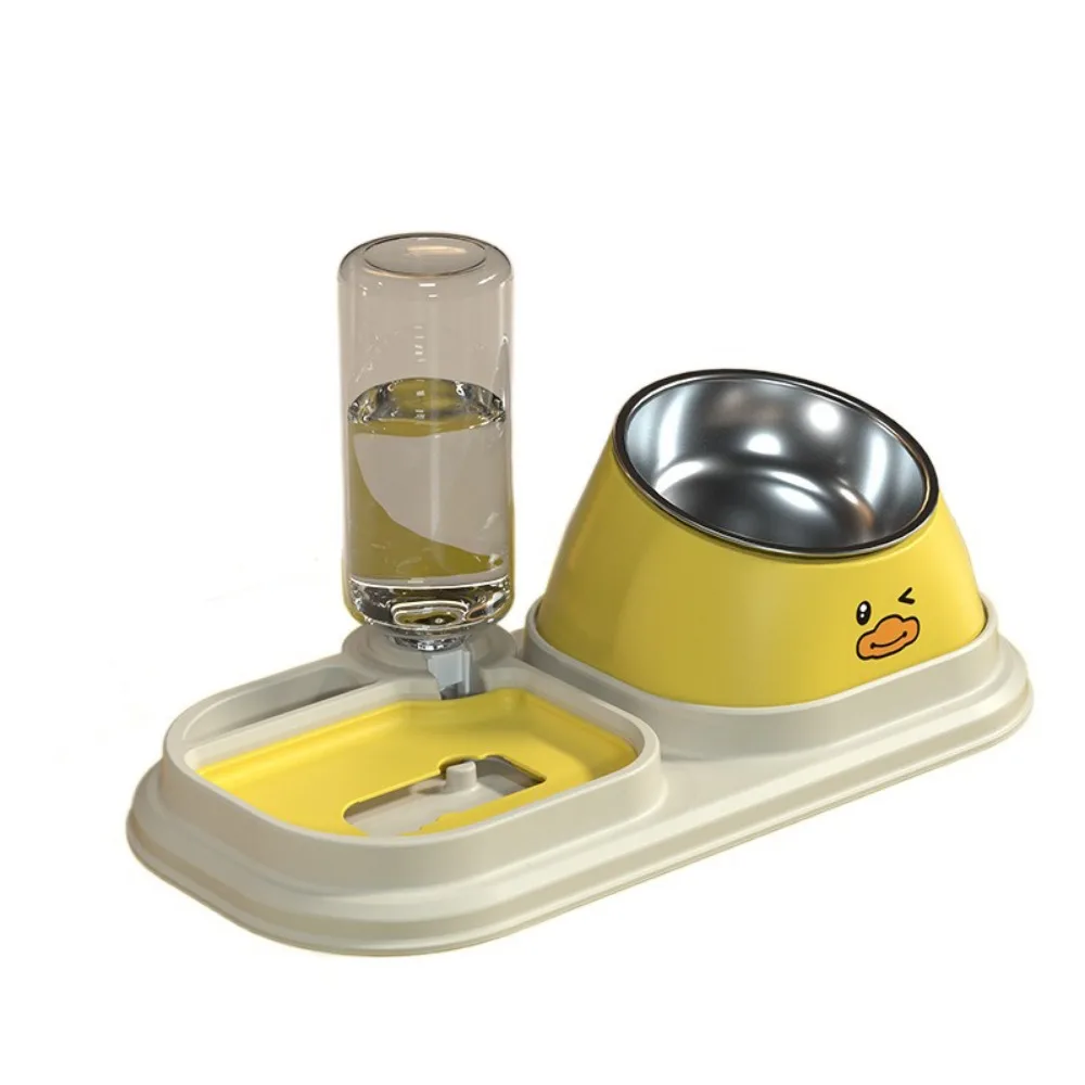 

Миска для кошек 3-в-1 с защитой от удушья, большой емкости, для защиты шеи, с отсоединяемой тарелкой для медленного кормления, диспенсер для еды и воды