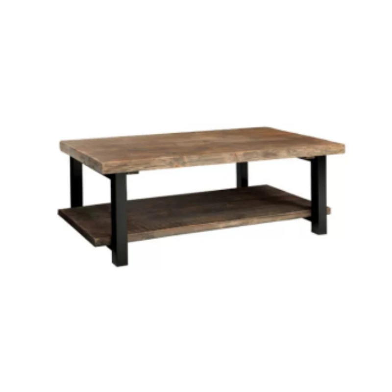 American retro coffee table wrought iron solid wood tea table