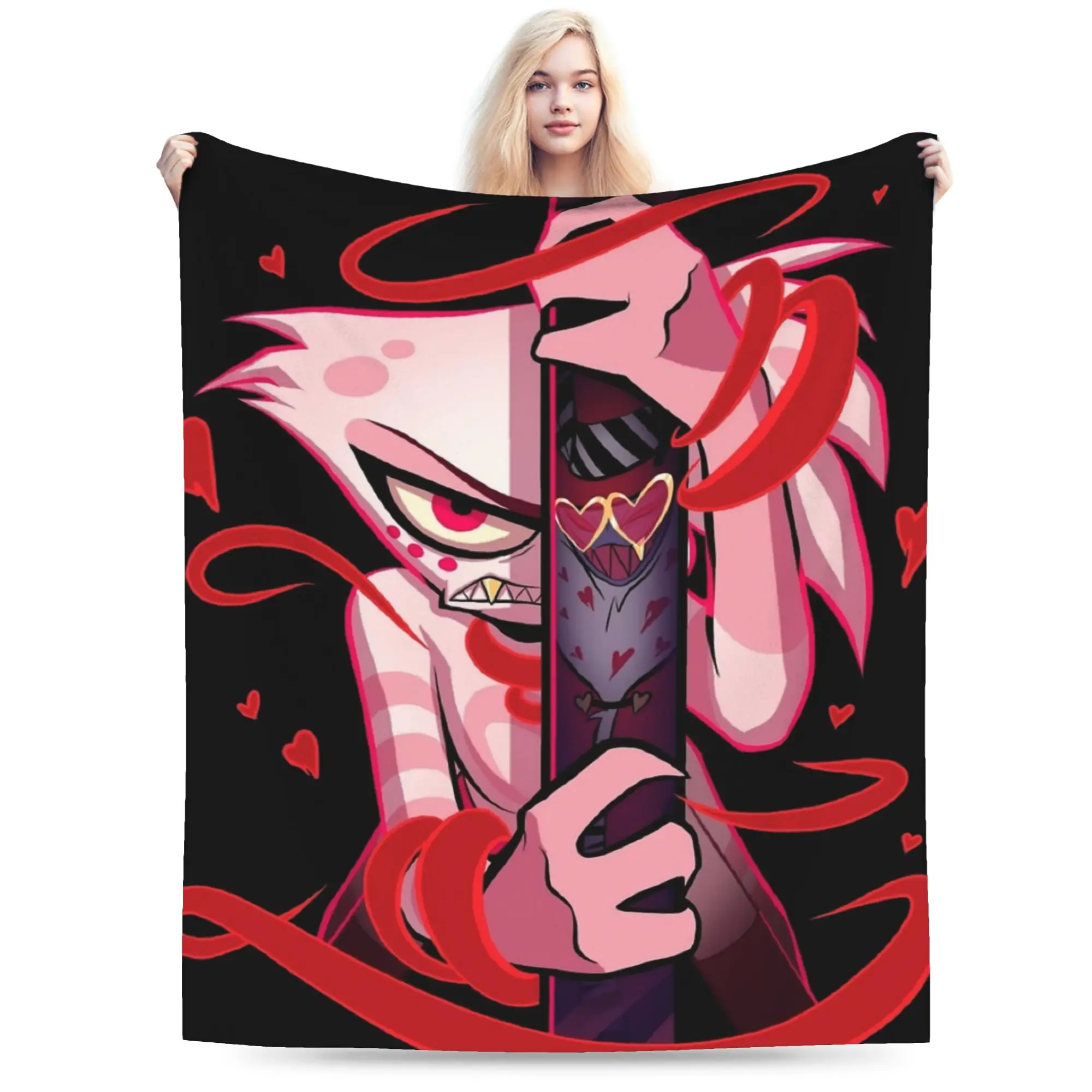 Manta de hôtels de Angels Dusts and Valentino Addicted Hazbins, manta cálida de otoño para niño, silla, sofá cama, colcha, funda de cama