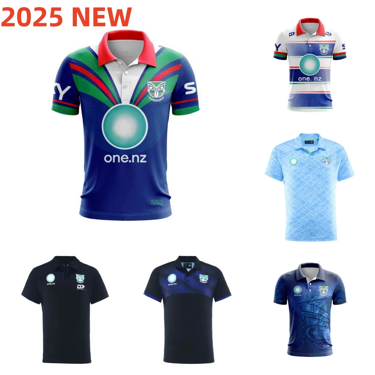 New Zealand Warriors 2025 home/away/blue Pacific Islander polo shirt s-5xl