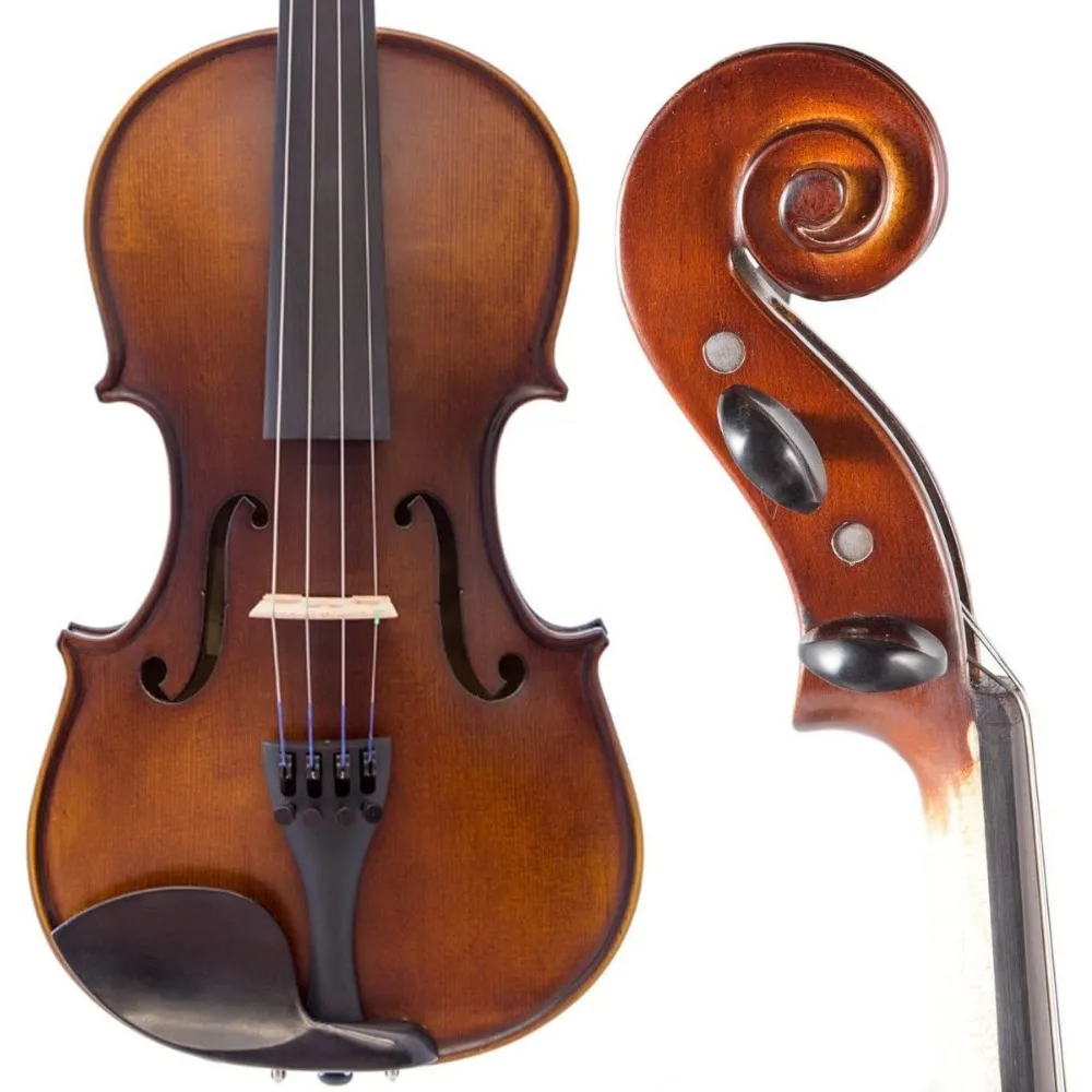 Bunnel Pupil Violin Outfit 4/4 Full Size - Carrying Case and Accessories Included - Solid Maple Wood and Ebony Fittings