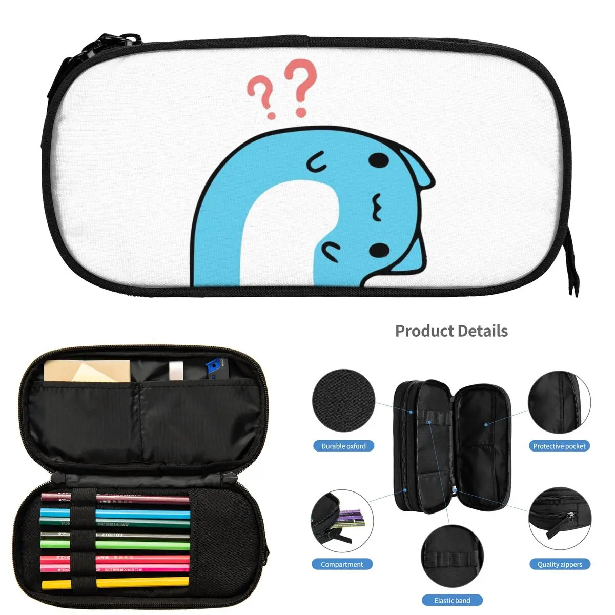 

Comic Cat Bugcat Capoo Bug Cat Pencil Cases for Student Gifts Pen Box Pencil Bag Large Capacity Pencil Pouch Storage Stationery