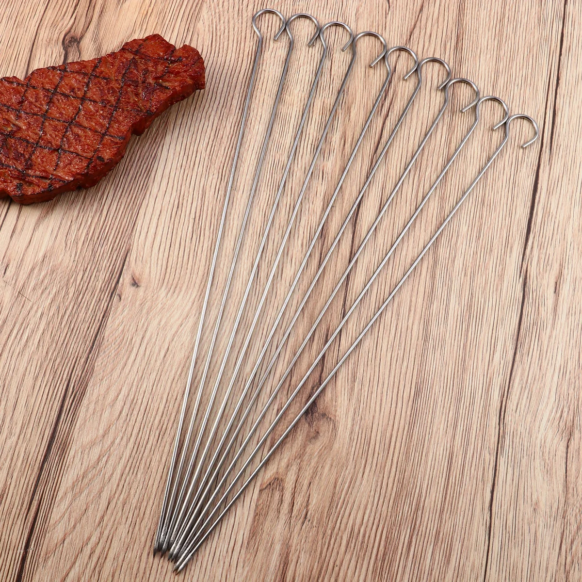 25Pcs Nine Shape Stainless Steel Bbq Round Baking Stick Heavy Duty Rust Free Hook for Outdoor Kitchen Use