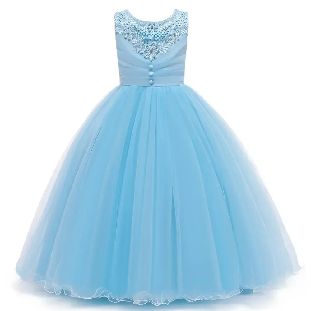 2025 Embroidered Children Dresses Carnival Costumes for Girls 3-11 Years Dress Kids Girls Princess Wedding Pageant Cllothes