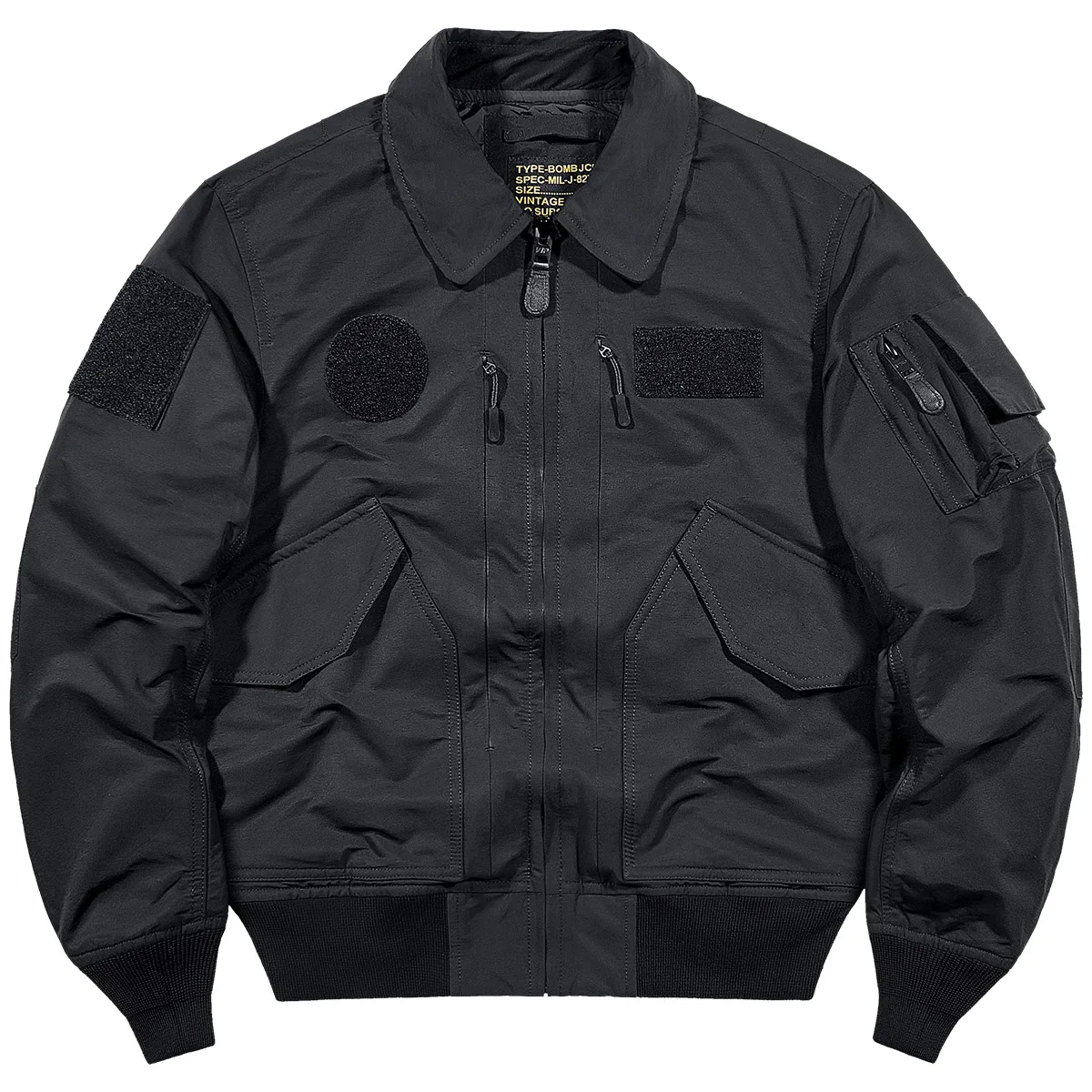 

Loose Fit ort Pilot Jaet for Men in Bla Vintage American Sle with Multiple kets Spring Autumn Youth Faion Workwear