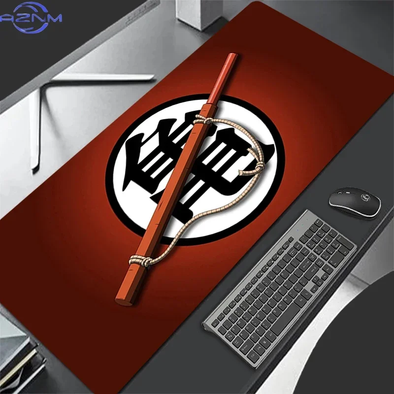 Red Tone Anime Symbol And Wooden Stick Art Mouse Pad, Rubber Non-Slip Base, Smooth Fabric Gaming Desk Mat for Desktop Gaming and
