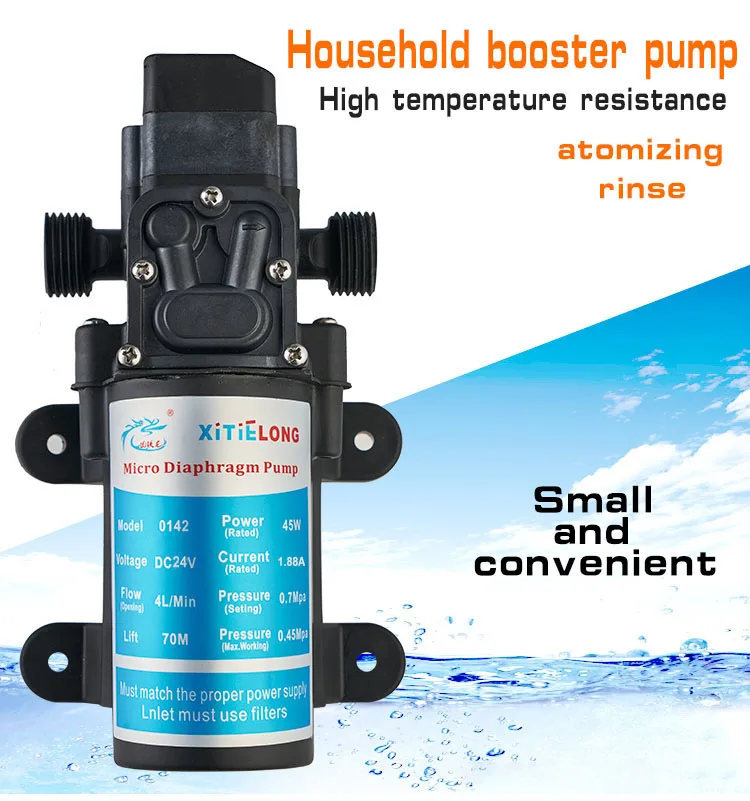 

0142YD-24-45 24 В 45 Вт заводской оптовый водяной насос небольшой бустерный мембранный насос может быть настроена для очистки питьевой воды