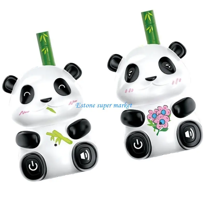 090B Cartoon Panda Walkies Talkie Toy con 1KM Kids Learning Camping Playset Citofono elettrico Avventura giocattolo