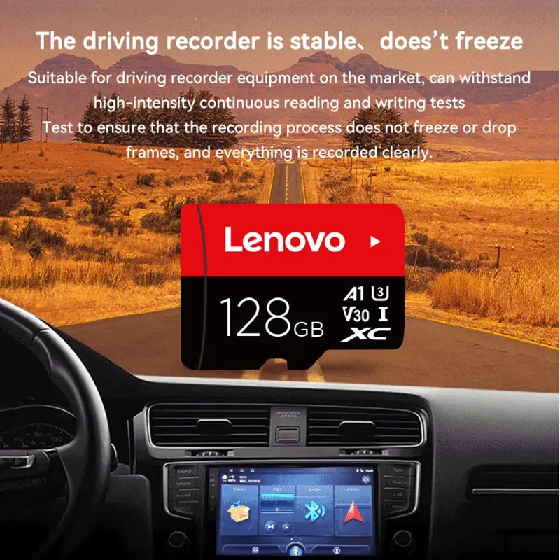 Lenovo-Carte mémoire U3 V30 4K Full HD Micro TF Mini SD, carte Flash TF pour téléphone et ordinateur, 512 Go, 256 Go, 128 Go, 64 Go, 32 Go