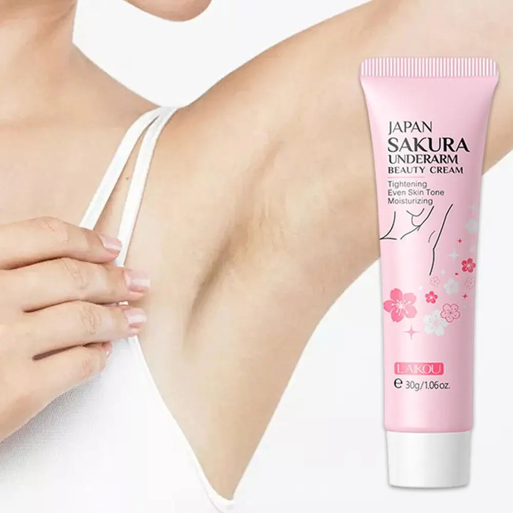 Japan Sakura Achselcreme, Feuchtigkeitsspendende & Glättende Creme für Trockene Haut, Aufhellende Creme, Nährende Hautton-Aufhellungscreme