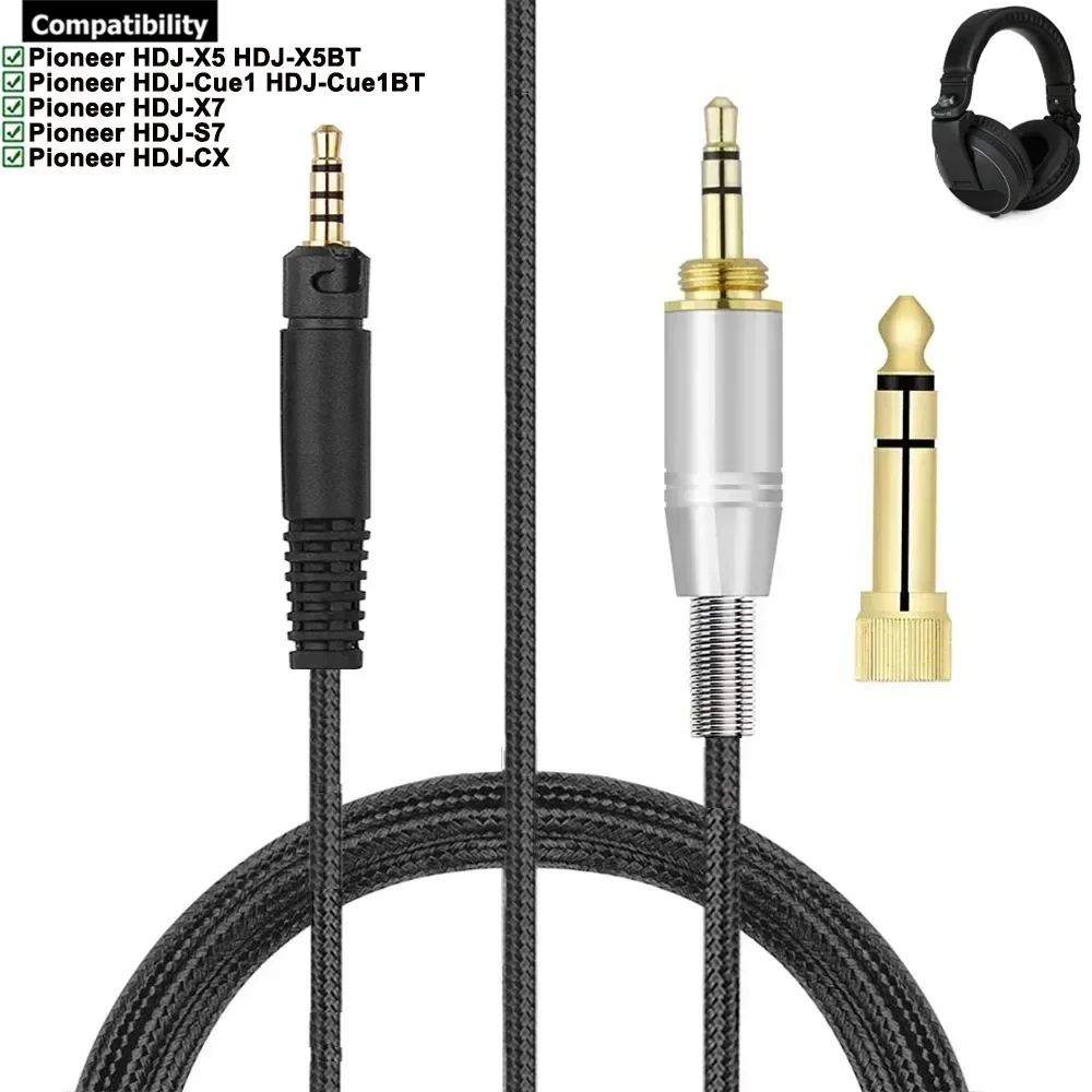 6.35mm OFC Replacement Braided Cable Cord For Pioneer DJ HDJ-X5 HDJ-X5BT HDJ-X7 HDJ-S7 HDJ-CX HDJ-Cue1 HDJ-Cue1BT Headphones