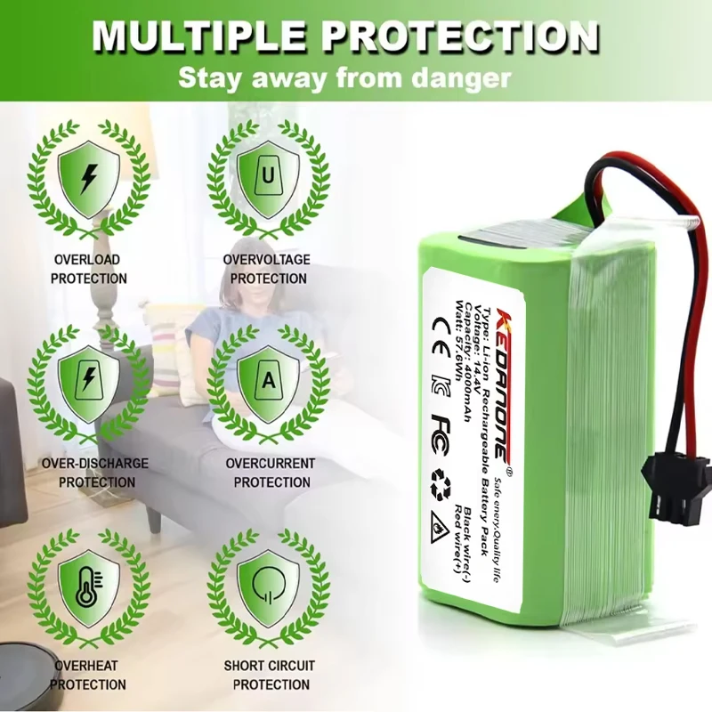 

14.4V 3500mAh Replacement Battery for Eufy RoboVac 11S 11S MAX 30C 25C 15C 35C G10 G20 G30 PA04 Vacuum Cleaner Parts