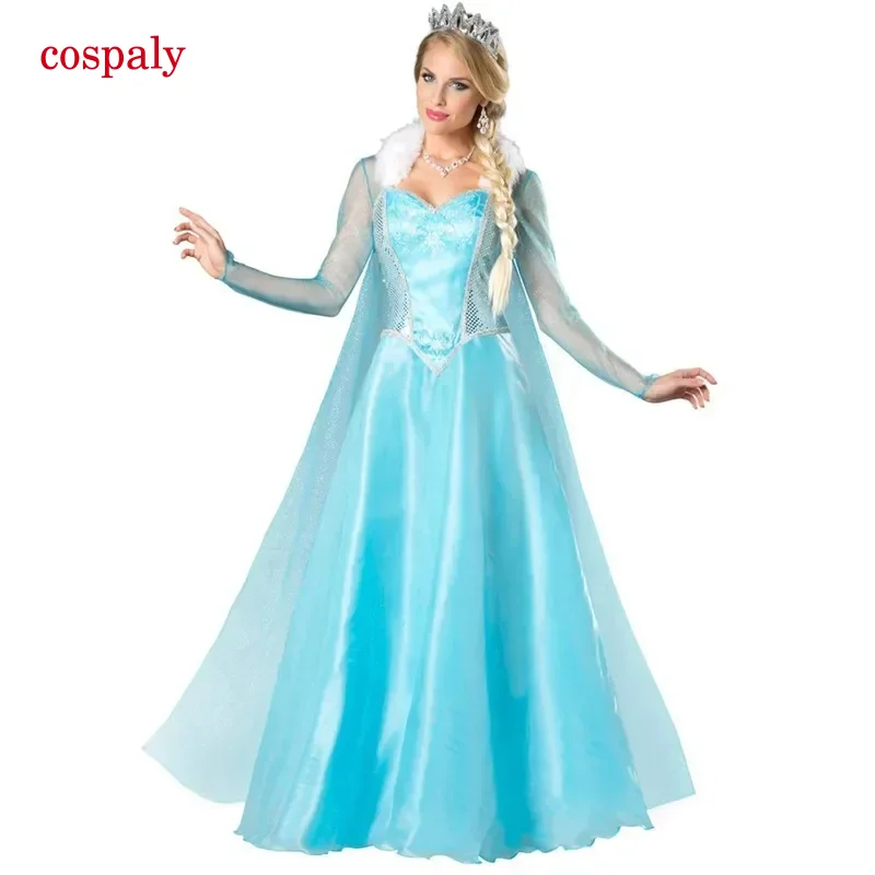 Film Sneeuwkoningin Halloween Kostuum Volwassen Steentjes Cosplay Fancy Dress