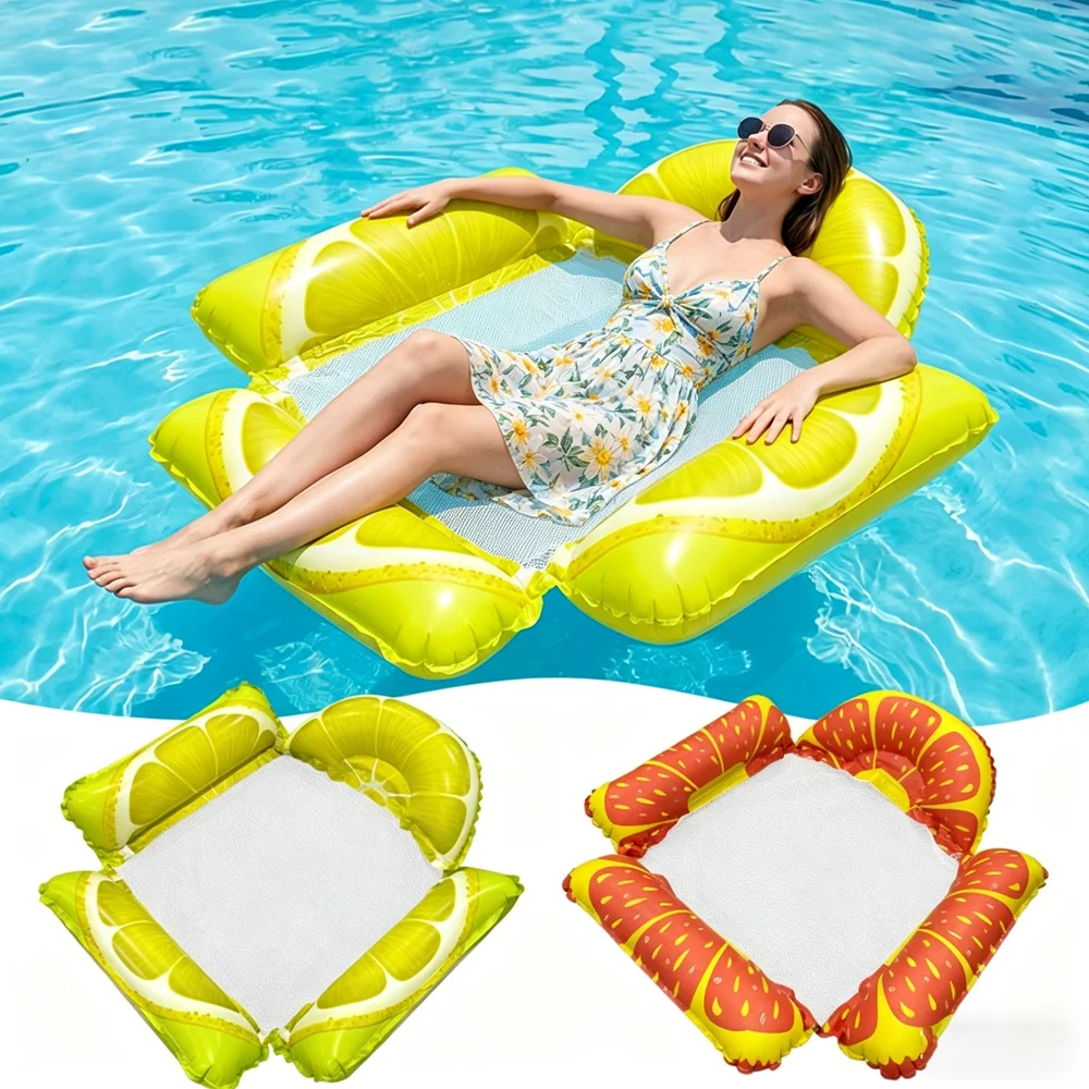 Summer Folding Inflatable Mattresses for Water Fun, Fruit Hammock Reclining Chairs, Water Sports, Pool Floats, Beach Toys