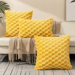 Yellow 45x45CM Super Soft Cozy Decorative Throw Pillow Cover Fuzzy Plush Faux Fur Luxury Cushion Cover Pillowcase for Sofa Couch