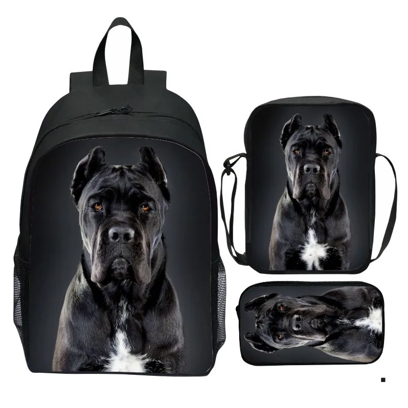 New puppy set backpack, animal college style backpack, small shoulder bag, pen bag DIY to picture, one piece customization