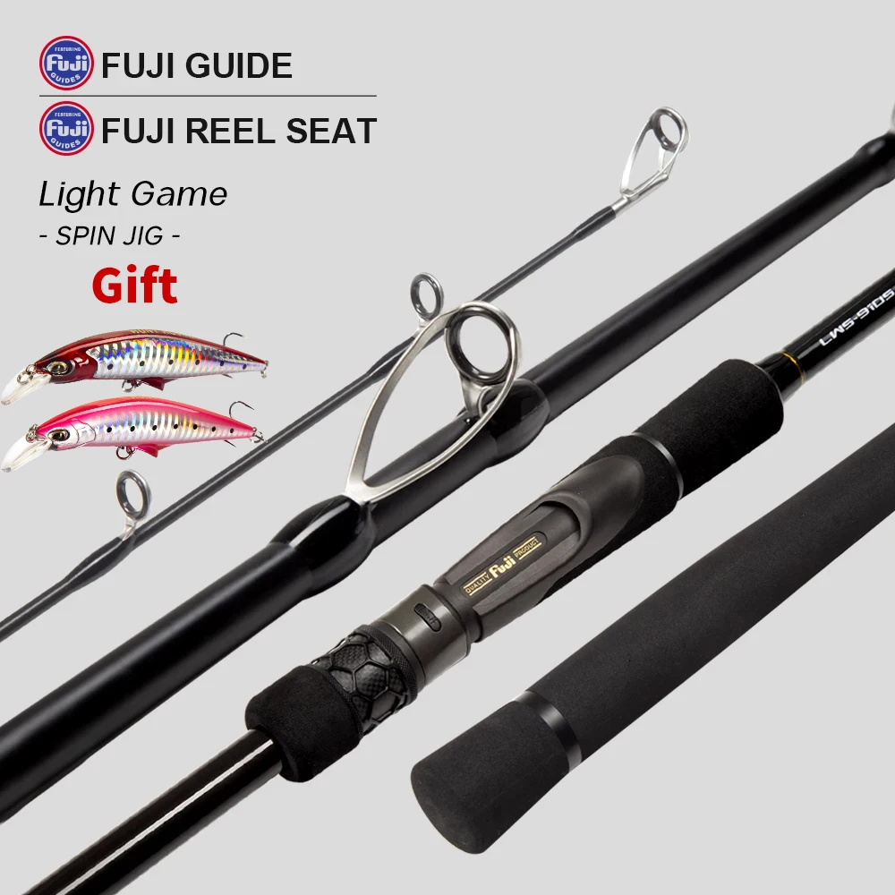 Hunthouse Shore Spinning Fishing Rod Almighty Fujl 2.65m /3m 2 Section Lure Wt20-80g Carbon Fiber Saltwater Seabass Fish Tackle