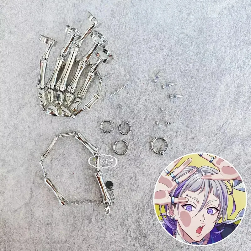 

Paradox Live Natsume Ryu Cosplay Wig Ear Clip Ear Pins Cosplay Earrings Women Men Role Play Halloween Carnival Party Prop