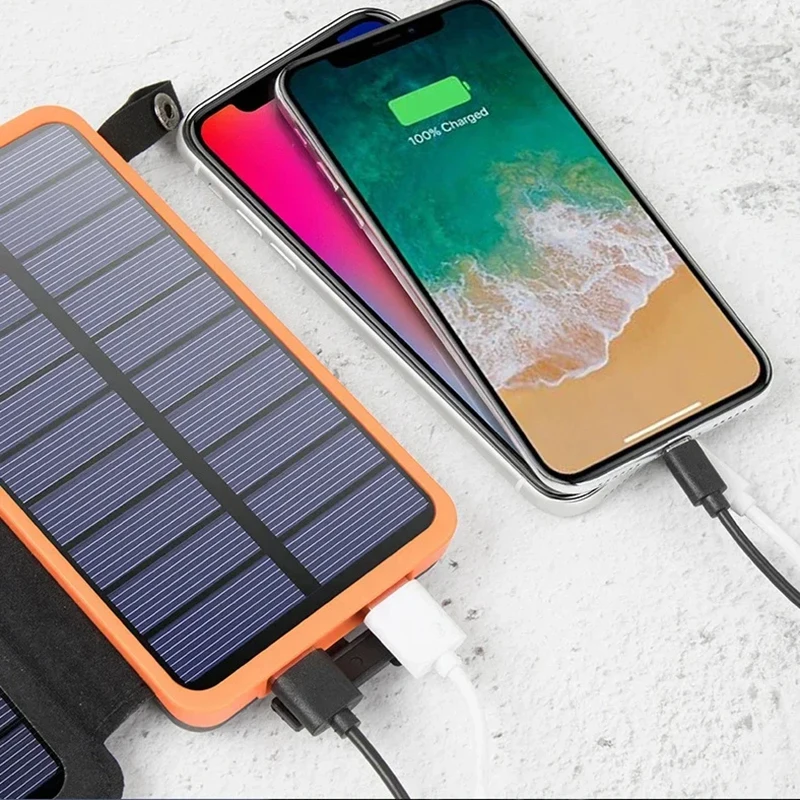 50000mAh Waterproof Solar Powerbank Outdoor Camping Portable Folding Solar Panels USB Output Device Sun Power For iPhone