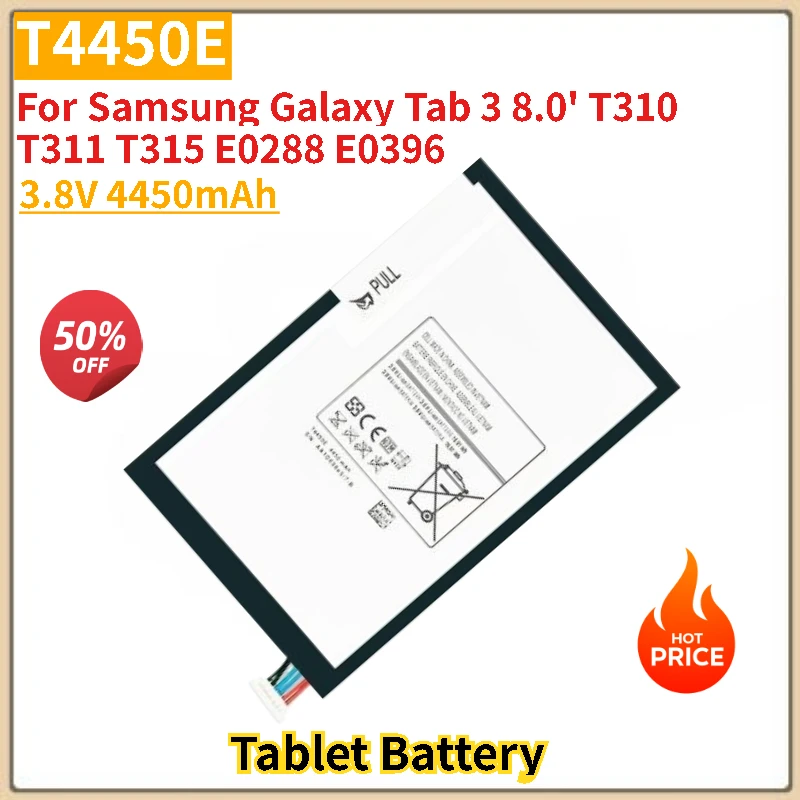 

T4450E Tablet Battery 3.8V 4450mAh For Samsung Galaxy Tab 3 8.0''T310T311 T315 E0288 E0396 Replacement Battery New High Quality