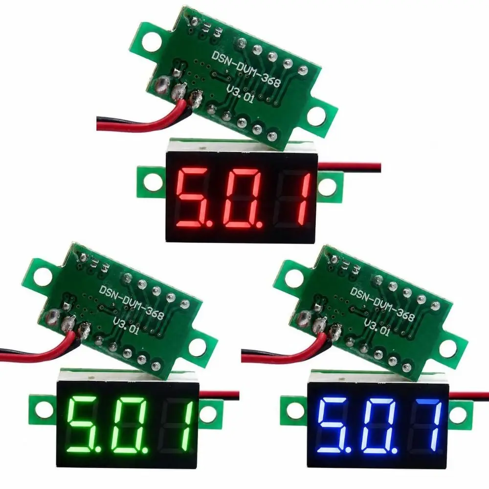 Portable DC4.5V-30V Digital Voltmeter Panel 0.36inch LED Display LED Voltage Tester Panel Mount DC Voltage Meter RV