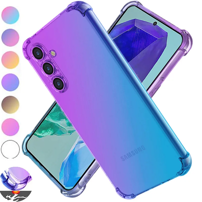 Shockproof Gradient TPU Case for Samsung Galaxy M15 M35 M55 M14 M34 M54 M23 M33  Quantum 3 2 Protective Cover Fundas Coque Capa