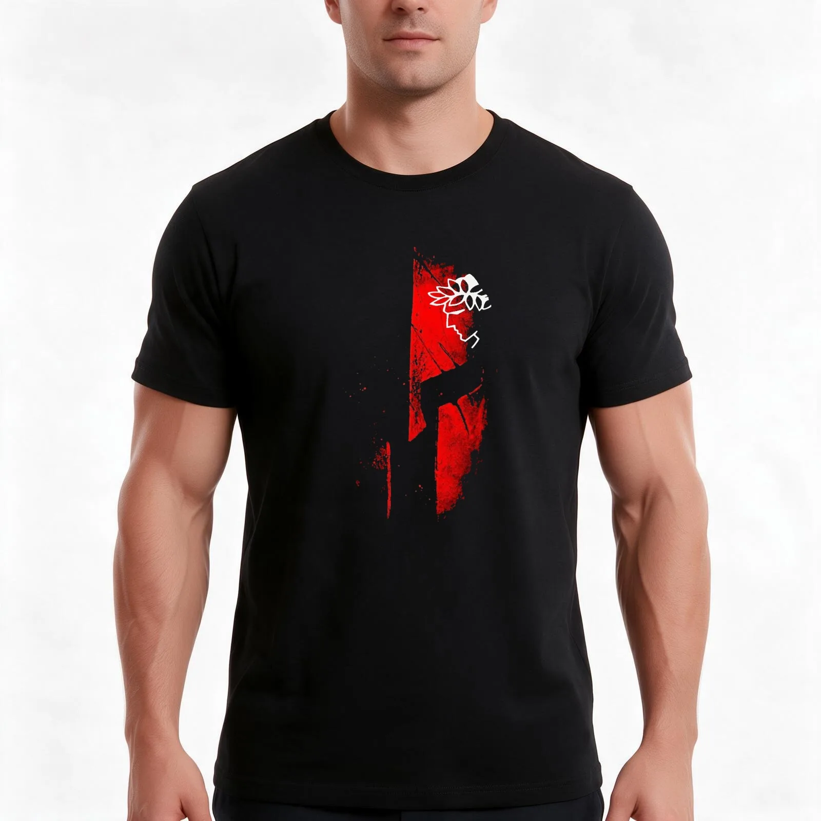Olympiakos Piraeus Spartan Helmet Greece Football Fans Gate 7 T-Shirt, Summer Casual Cotton Tee, Oversized Streetwear Tops