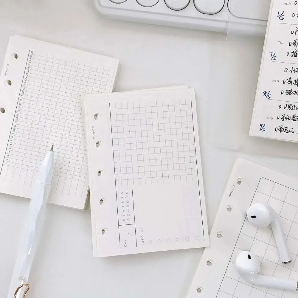 50 Vellen M5 A8 Losbladige Notebook Navulpapier 5-gat Index Binnenpagina Kaarten Innerlijke Navulling Bindmiddel Papier Pagina's Blanco Briefpapier