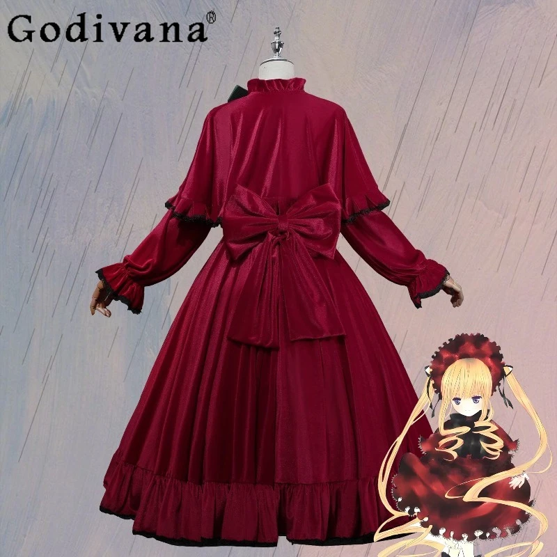 

Girls Red Cosplay Costume Dress Halloween Christmas Party Cos Costume Women's Dress Spring Uniform Role Play Formal Dress