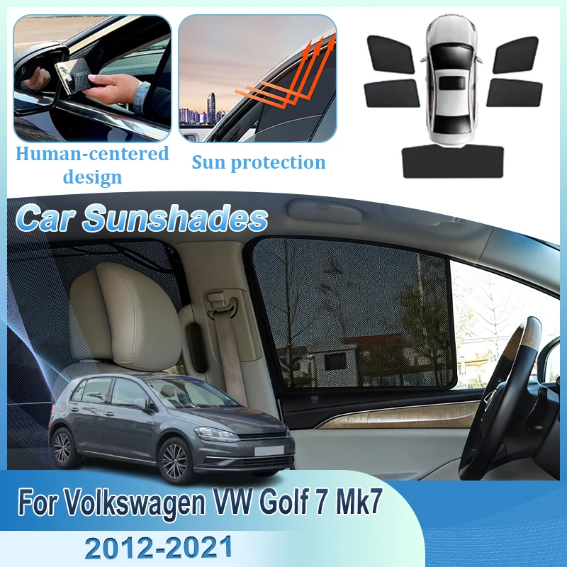 

Солнцезащитные шторки-сетки для Volkswagen VW Golf 7 Mk7 2012-2021 (2013, 2015, 2017, 2020) — теплоизоляционные, от солнца и жары