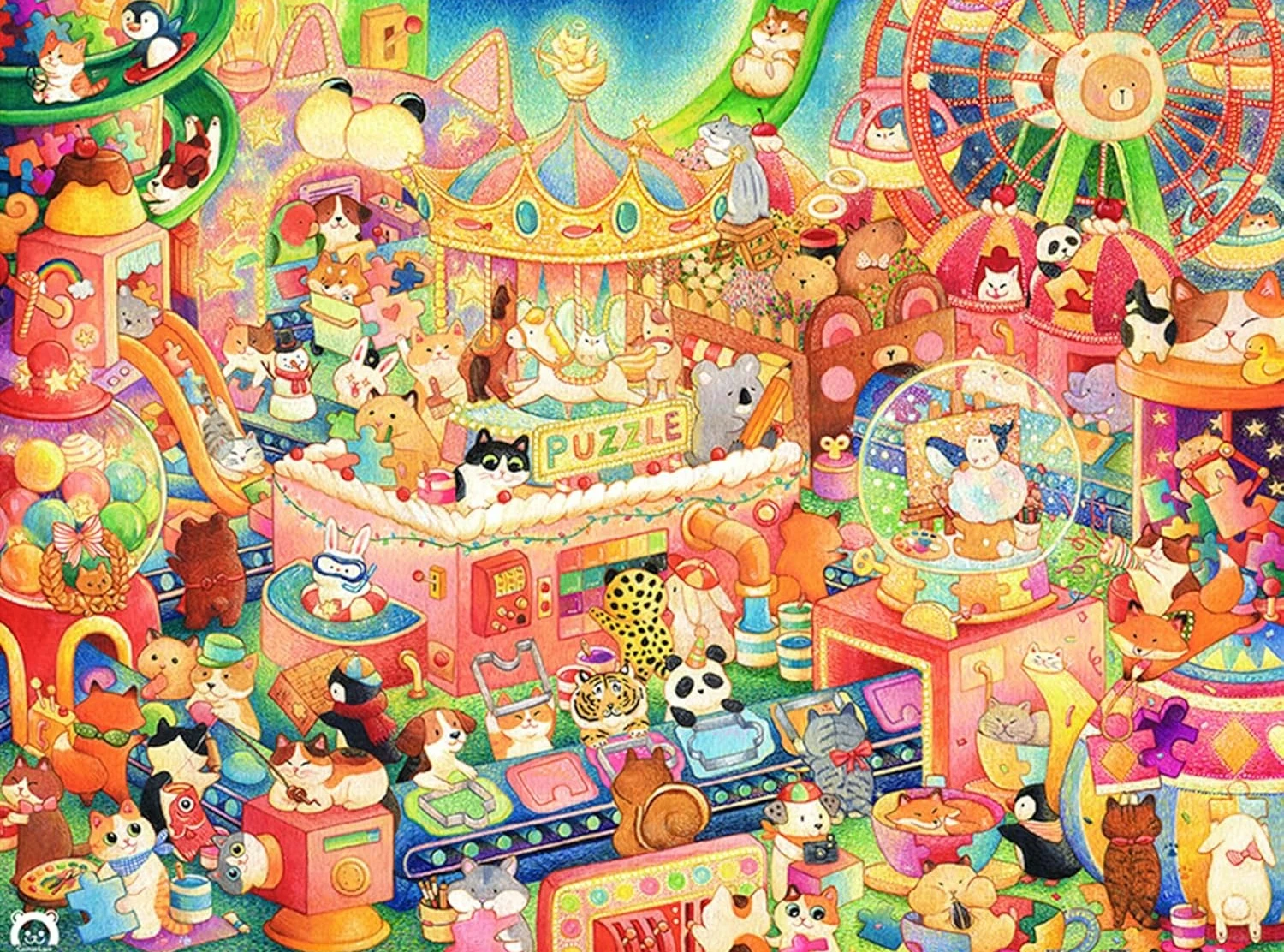 

Cartoon Animal World 300/500/520/1000 Pieces Wooden Jigsaw Puzzle of Adult Landscape Puzzles Games Family Fun Toy Birthday Gift