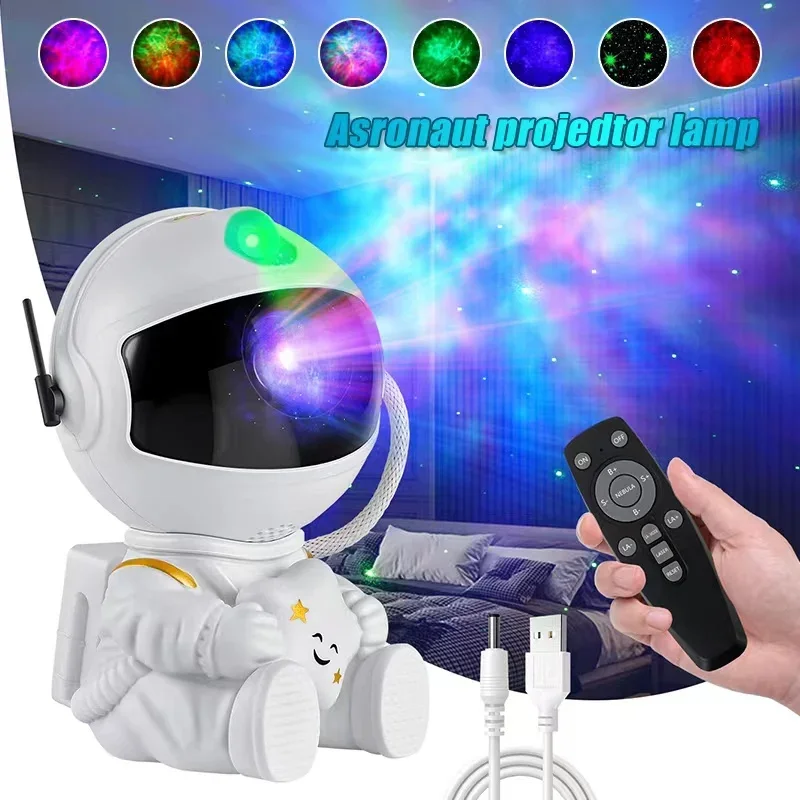 Astronaut Projection Light  Projector LED Night Light Starry Sky Atmosphere Light Desktop Decoration Light Bedroom  Li Stars Dad