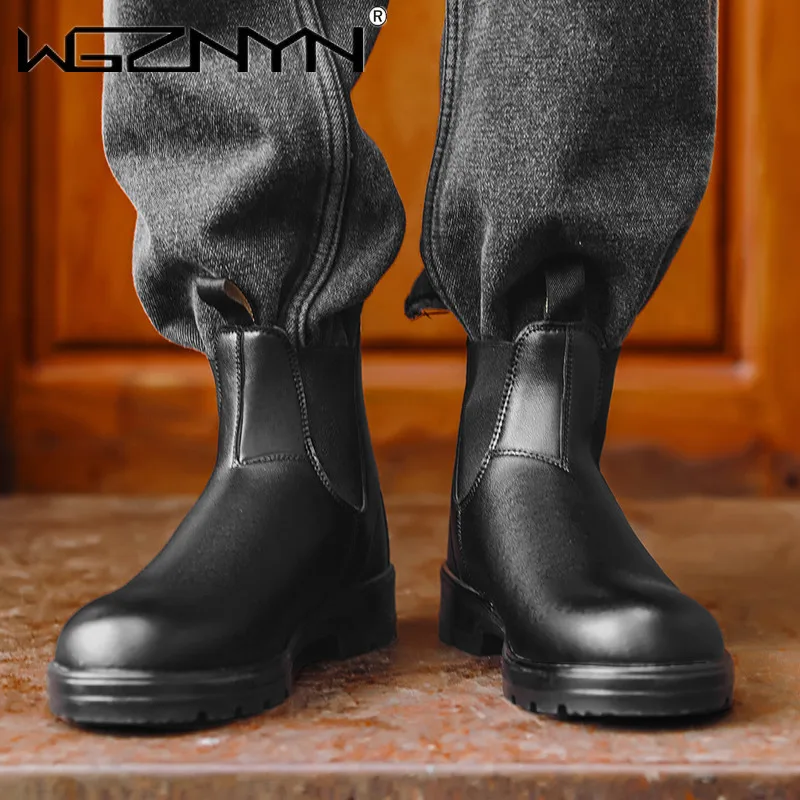 

Plus Size 35-48 Luxury Men Boots High Quality Neutral Chelsea Boots For Couple Women Shoes Soft Leather Non-slip Botas Men Shoe