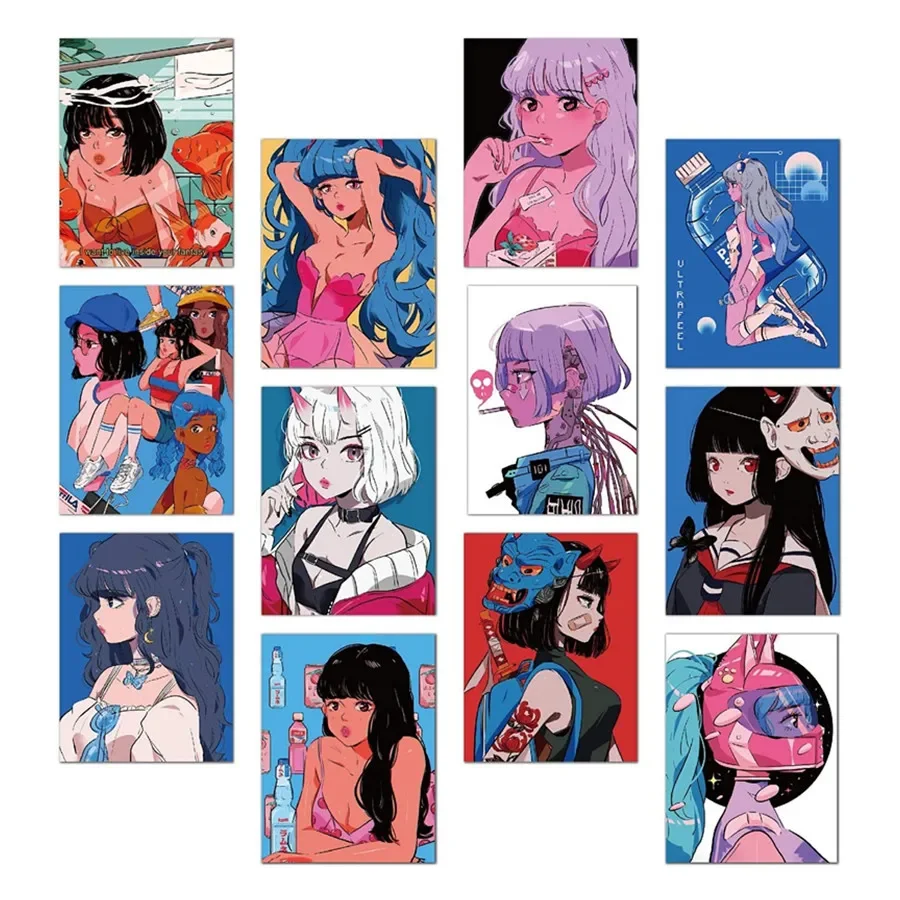 

36Pcs Japanese Girls Stickers Cute Anime Girl Stickers for Teens Hydroflask Aesthetic Vinyl Stickers Waterproof Trendy Decals