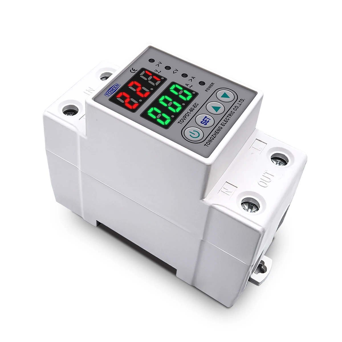 TOMZN Din Rail 230V Adjustable Over and Under Voltage Protective Device Protector Relay Monitor Current Limit 63A