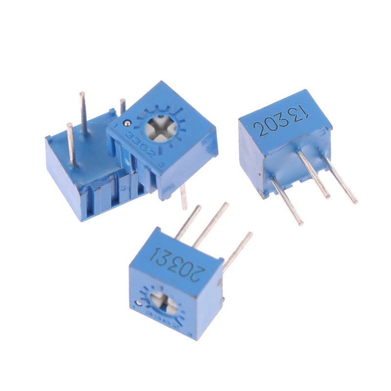 10Pcs 3362P-203 Adjustable Potentiometer Precision Trimmer Resistor Standing Type 3362 203 20K Potentiometer