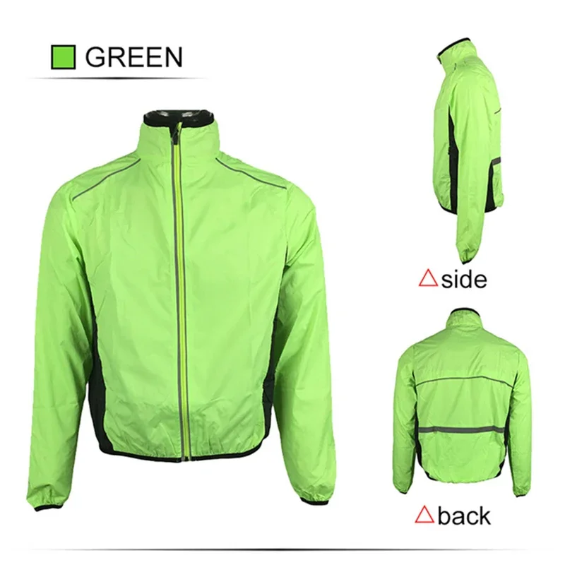 Men Reflective Cycling Jacket Long Sleeve Waterproof Windproof Bike Jackets Ultra Light Quick Dry Wind Coat Chaqueta Ciclismo