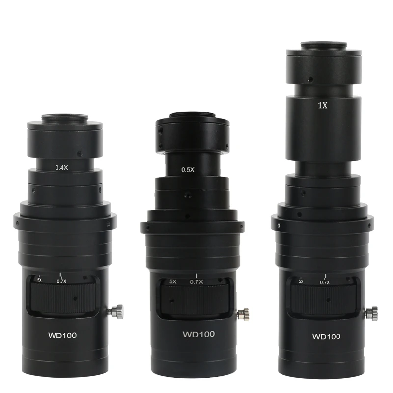 Microscope vidéo réglable avec zoom 200X 500X 250X, objectif optique monoculaire à monture CS C pour caméra vidéo de microscopie 4K Type-c HDMI