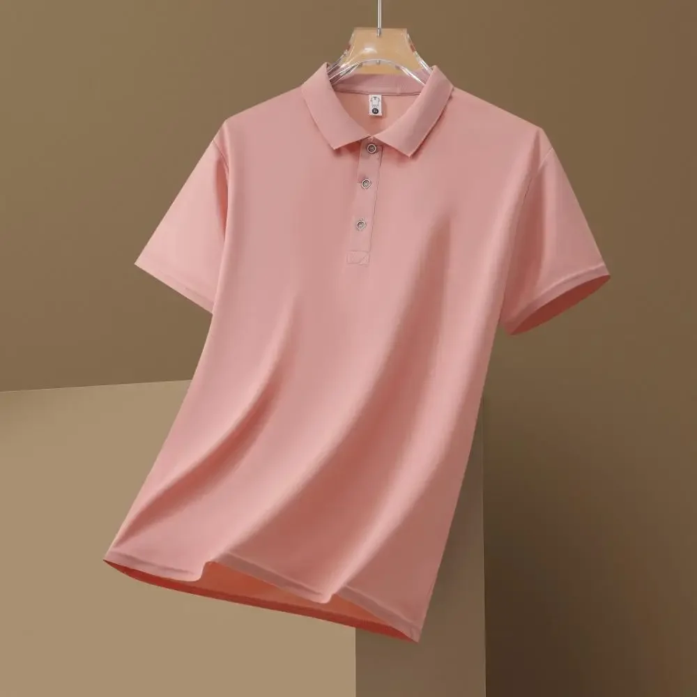 

New Summer Men Lapel Polo Shirt Casual Women Short Sleeve Top Business Brand High-quality Breathable Streetwear Fashion T Shirt
