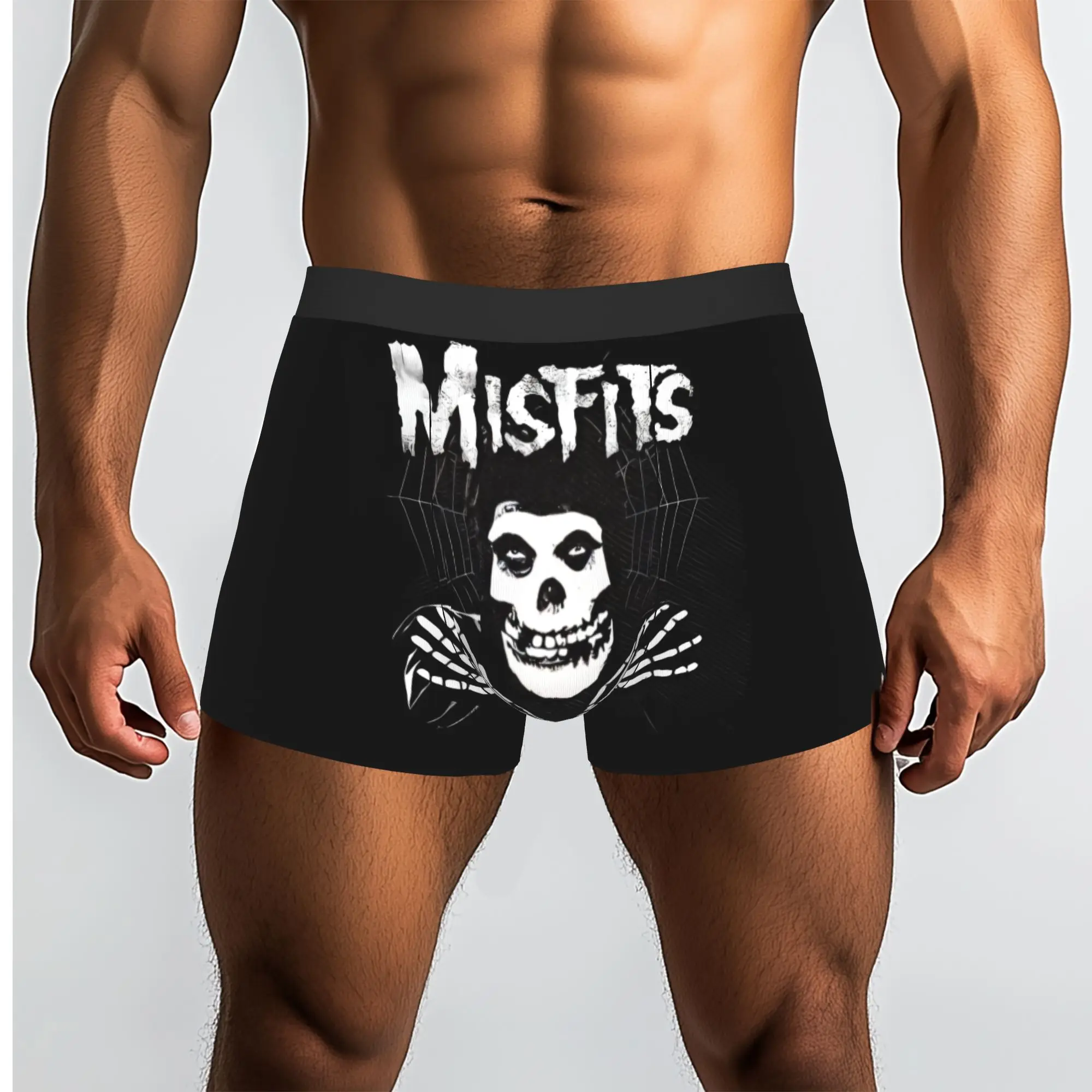 Custom Rock Punk Band Misfits Skull Face Heavy Metal Underwear Men Print  Boxer Briefs Shorts Panties Breathable Underpants