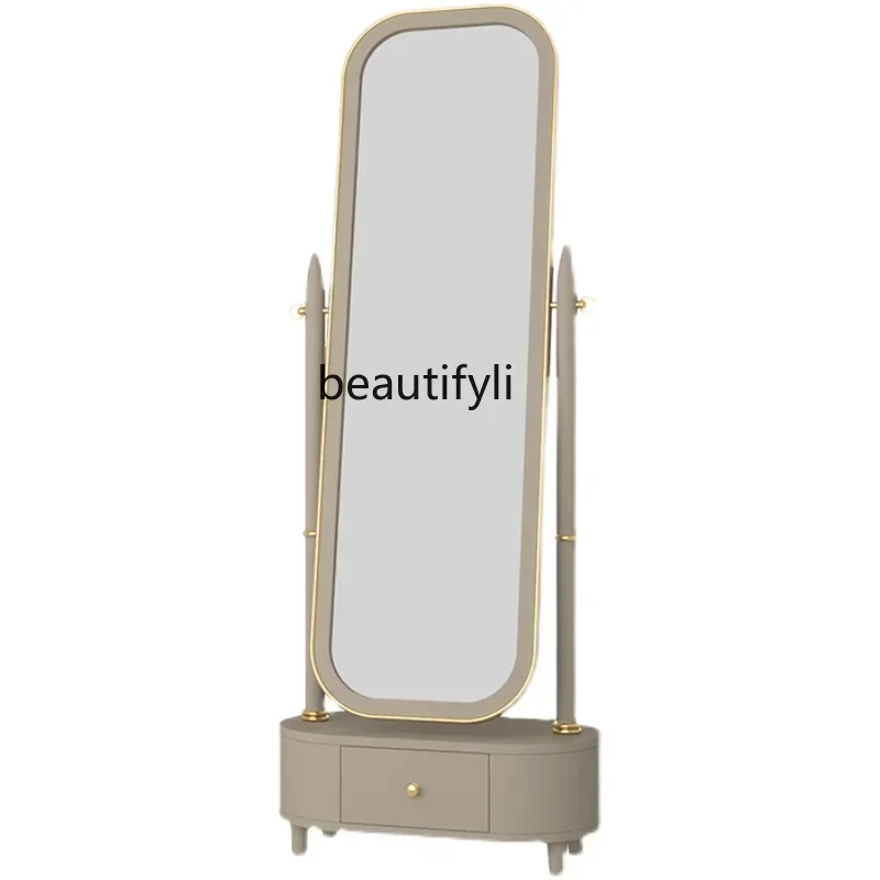 

SS NewLight luxury solid wood dressing mirror bedroom full-length floor mirror home retro fitting mirror