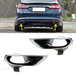 For Ford Mondeo 2013 2014 2015 2016 2017 2018 2019 Car Rear Bumper Muffler Trim Decorative Cover Frame Chrome Bezel Hood