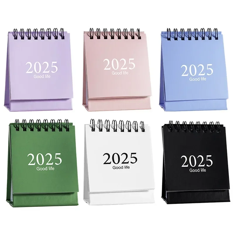 2025 Desk Calendar Cute Daily Planner Simple Solid Calendar Book with Stickers  Study Goal List To Do List Home Office Supplies