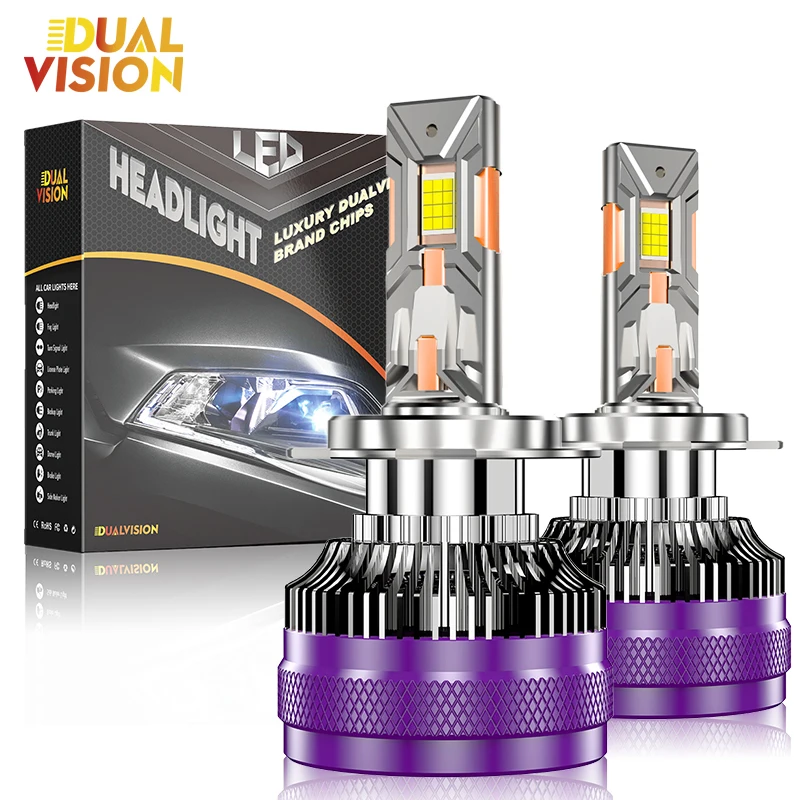 

K5C H7 Car Headlights H4 LED Canbus Decoder 30000LM 300W H4 H11 H8 H1 HB3 9005 HB4 9006 9012 HIR2 H9 18PCS 9054 CSP Turbo Fan