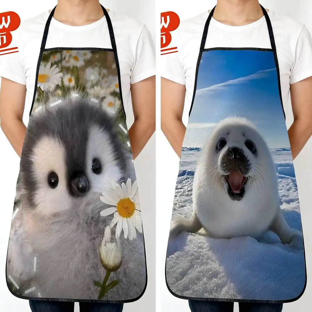 

cute zoo Seal sea lion penguin Fashion Kitchen Aprons for Woman Men Chef Work Apron for Grill Restaurant Bar Shop Cafes Beauty