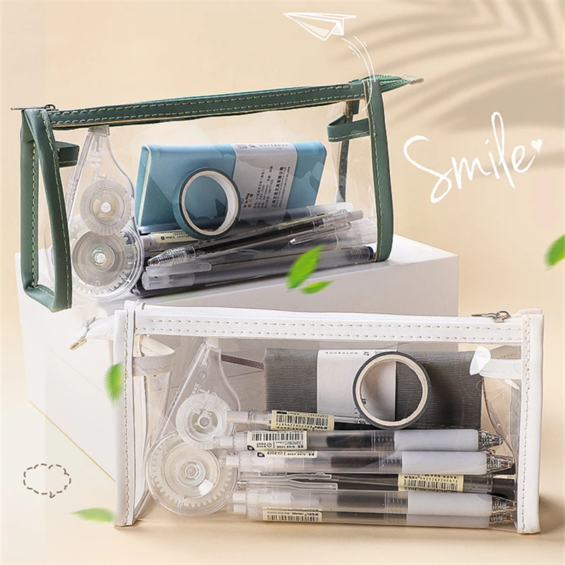 

Students Transparent Pencil Case Pen Bag Waterproof Cosmetic Makeup Storage Pouch Sundries Organizers Stationery School Supplies