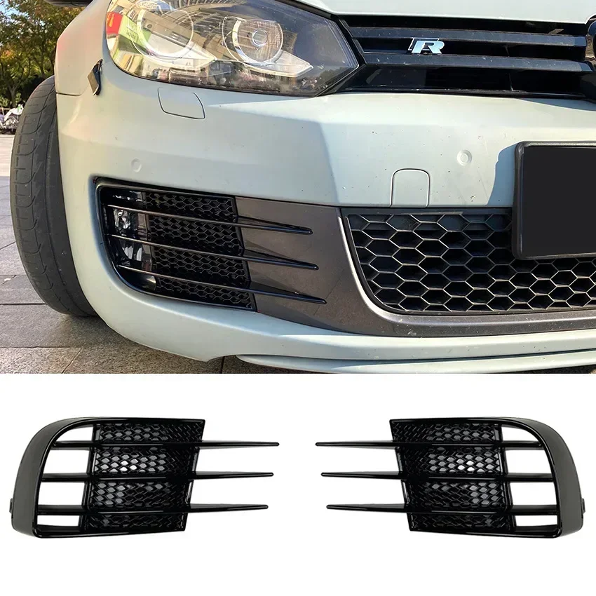 

Car Front Bumper Fog Light Eyebrow For VW Golf 6 MK6 GTI GTD 2008-2012 Fog Lamp Grille Front Side Blade Wind Knife Trim