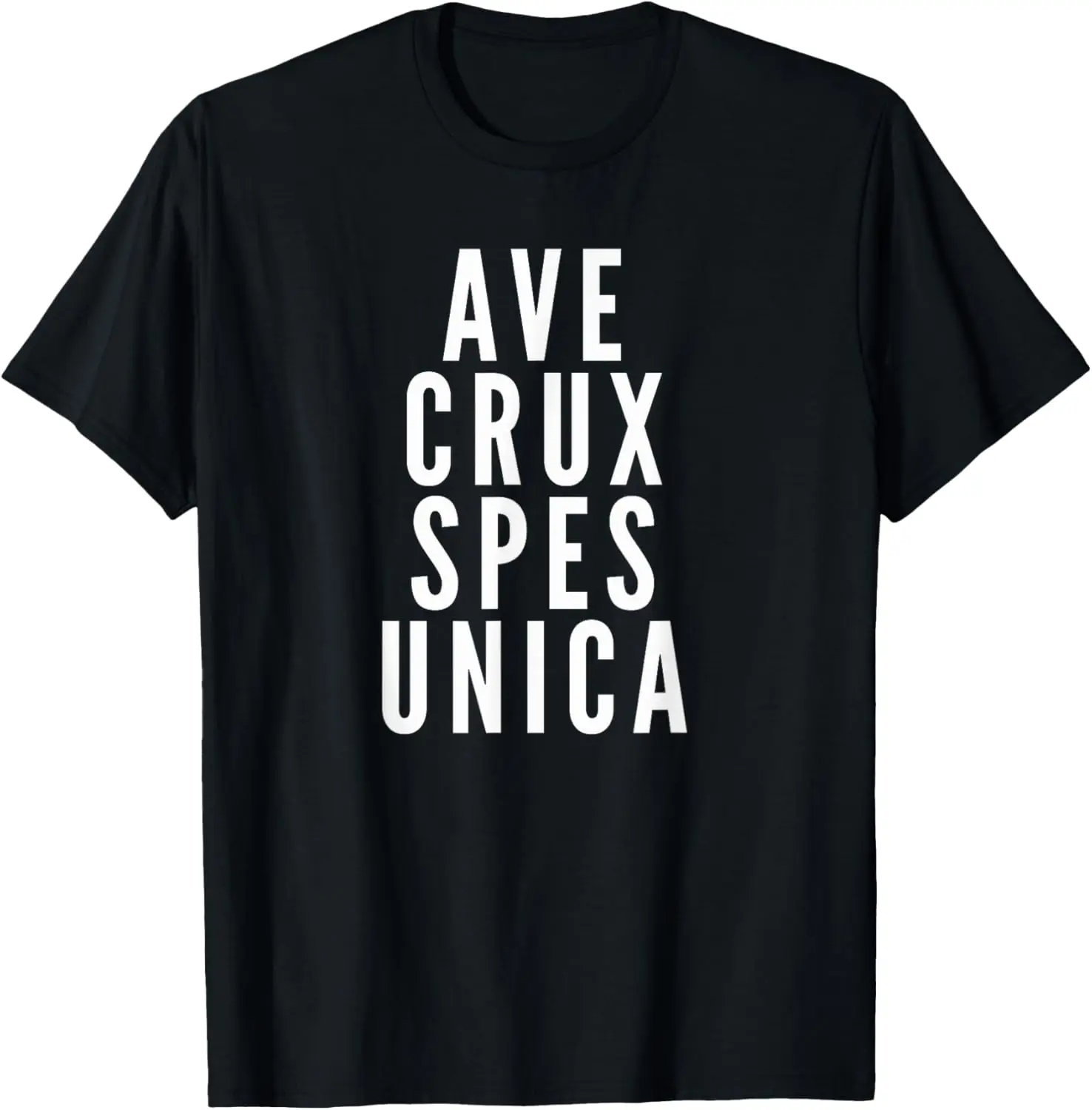 Ave Crux Spes Unica Latin Motto Catholic Holy Cross T Shirt