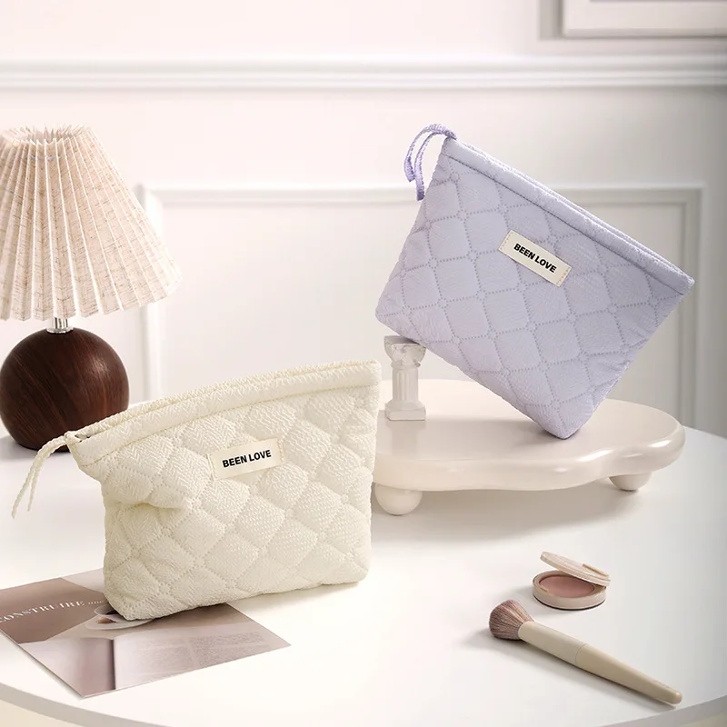 

Textured Cosmetic & Toiletry Organizer for Girls, Adorable Travel-Friendly Makeup Storage Bag